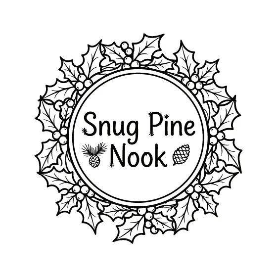 Holly Wreath Round Pine Nook Badge