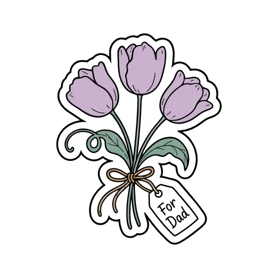 Lavender Tulips With For Dad Tag