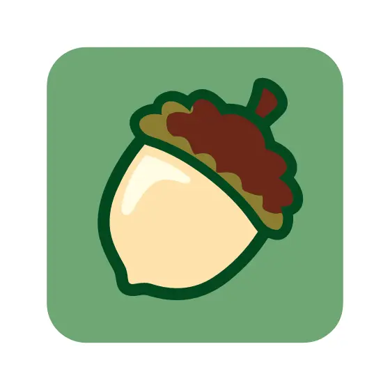 Cream Acorn Tilted Left Upright