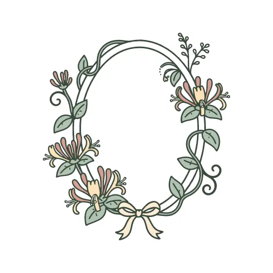 Honeysuckle Oval Frame With Low Bow