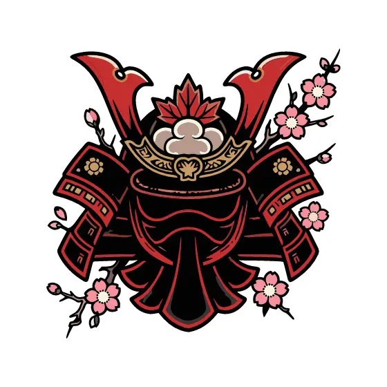 Samurai Armor Helmet With Sakura Branches