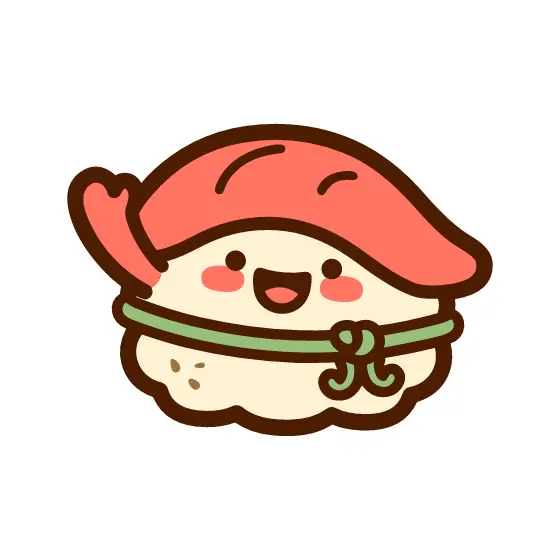 Cute Tuna Nigiri Character Waving