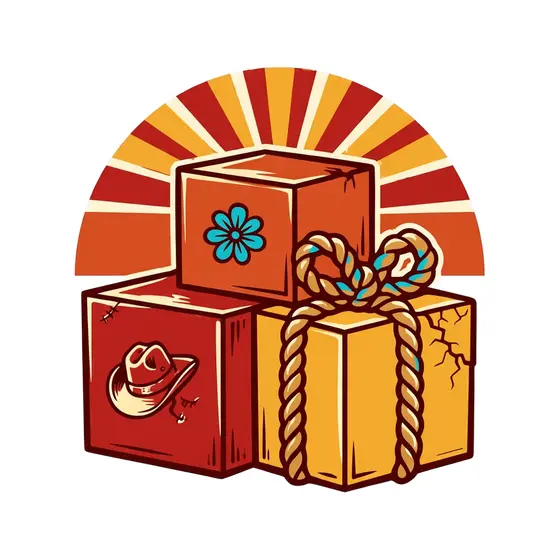 Western Gift Boxes With Flower And Hat