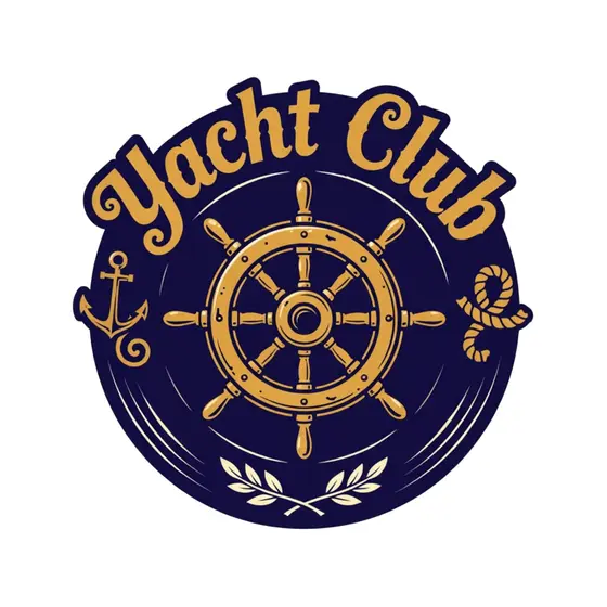 Brass Ship Wheel Circle Badge