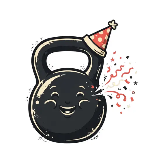 Black Kettlebell With Party Hat