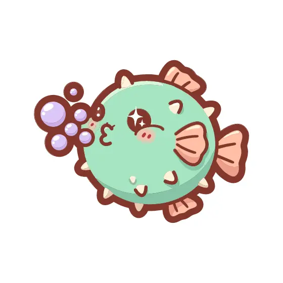 Chubby Pufferfish Blowing Bubbles