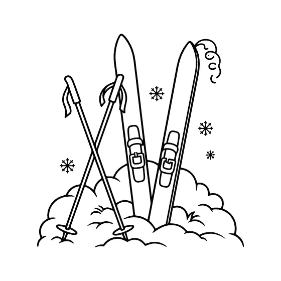 Upright Skis and Poles in Drift