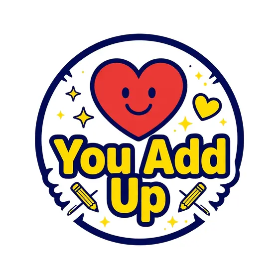 Smiling Red Heart with You Add Up