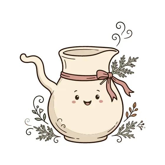 Cream Milk Jug With Cedar Sprig