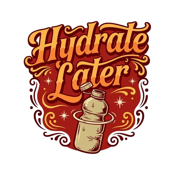 Retro Water Bottle With Swashy Hydrate Later