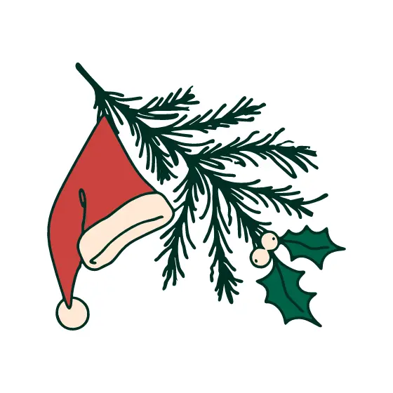 Santa Hat Draped Over Fir