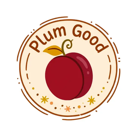 Plum Badge With Curved Lettering