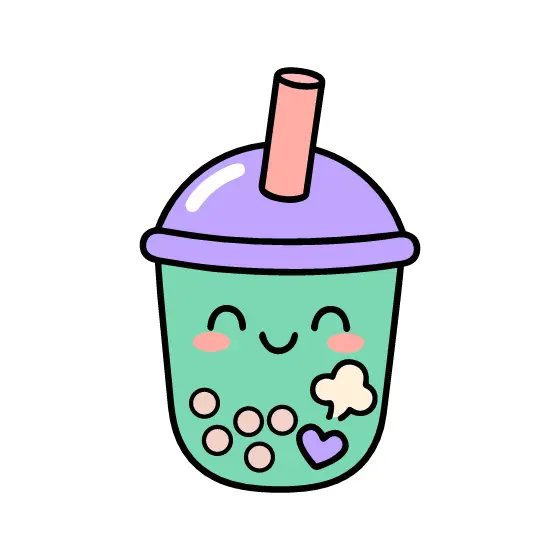 Mint Bubble Tea With Heart