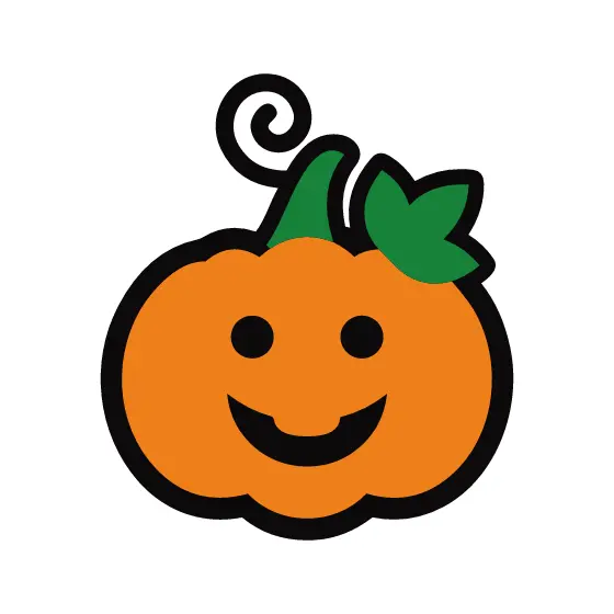 Cute Pumpkin With Curly Vine