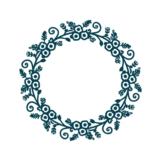 Dark Teal Blossom Wreath Ring