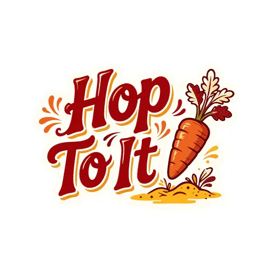 Red Hop To It Carrot Sticker