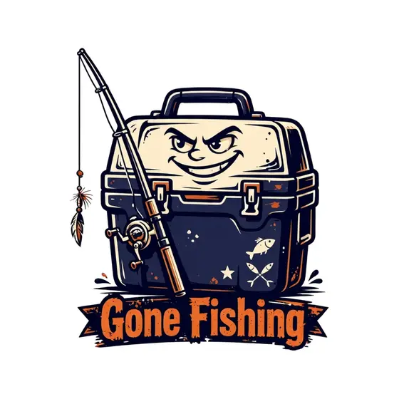 Cooler With Feather Lure And Fish Decals