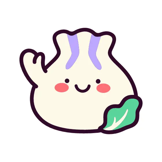 Smiling Cream Dumpling Waving Hello