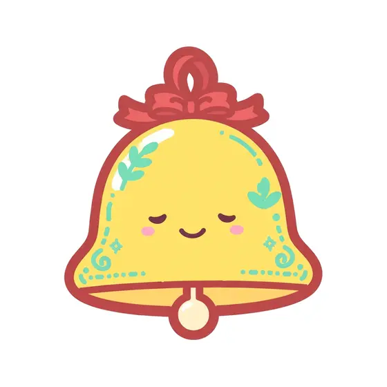Yellow Kawaii Bell With Red Bow