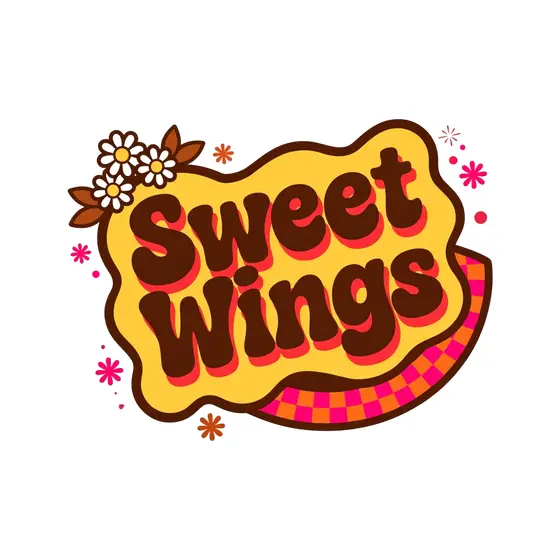 Sweet Wings Mustard Wavy Label with Daisies