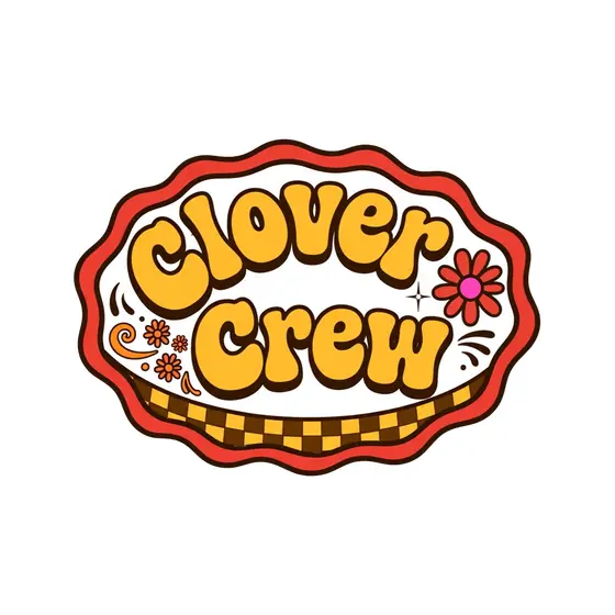 Mustard Clover Crew Red-Framed Sticker