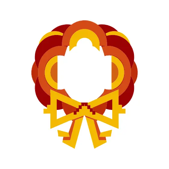 Concentric Arc Wreath with Angular Bow
