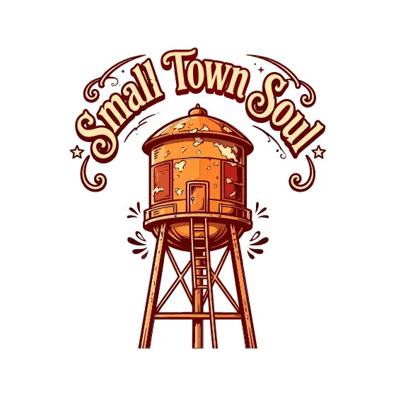 Water Tower With Arched Small Town Soul Lettering