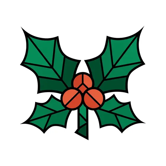 Holly Sprig With Three Berries