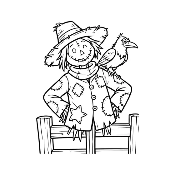 Winking Scarecrow and Crow Duo