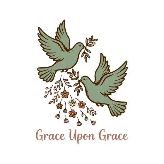 Mirrored Doves With Terracotta Lettering
