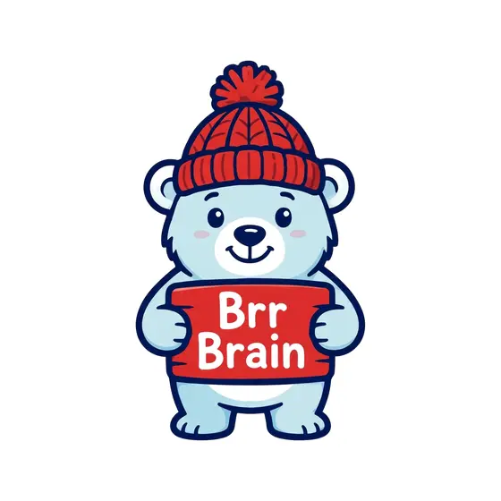 Polar Bear Holding Red Brr Brain Sign