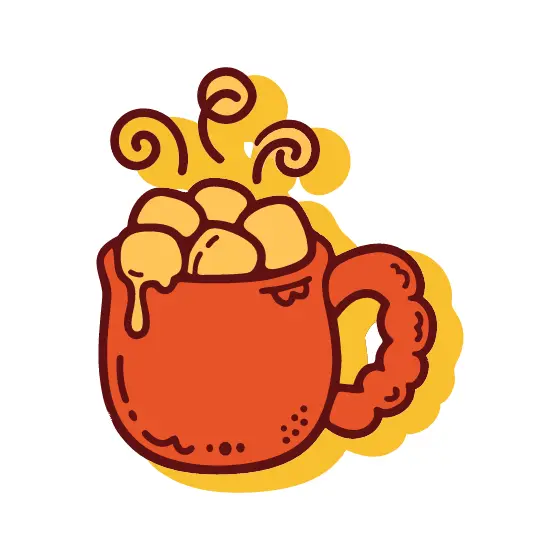 Orange Hot Cocoa Mug With Marshmallows