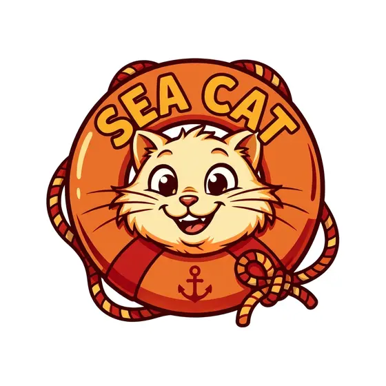 Glossy Cat in Anchor Life Ring