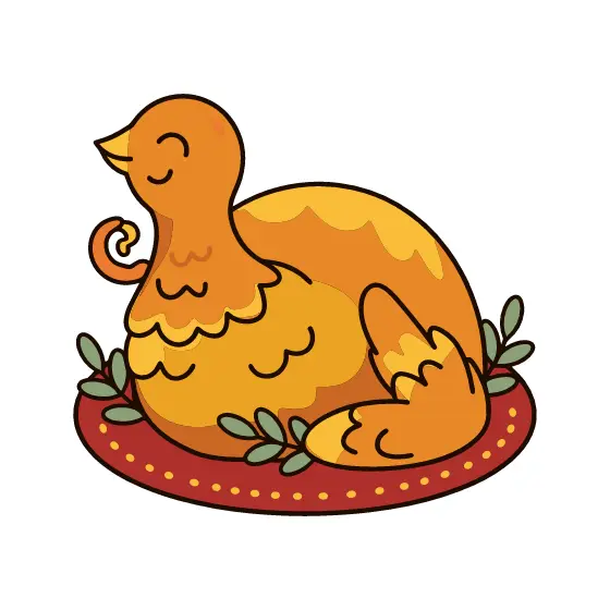Reclining Turkey With Dotted Platter