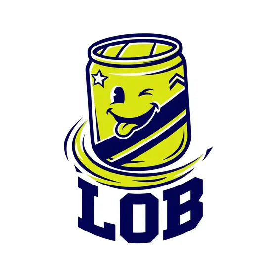 Winking Tennis Can With Block LOB Text