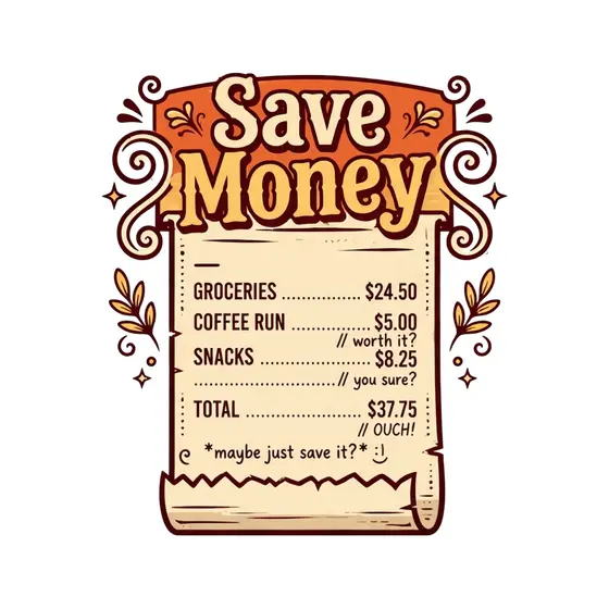 Save Money Grocery Receipt With Snark