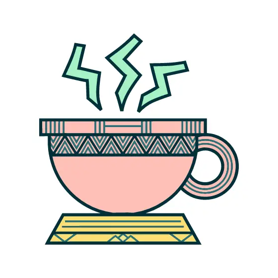 Geometric Teacup With Zigzag Steam