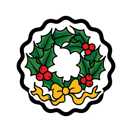 Shaded Holly Wreath With Bow