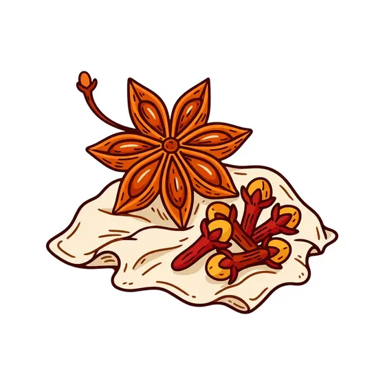 Star Anise and Cloves on Linen