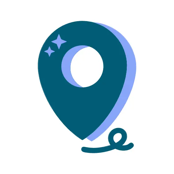 Map Pin With Twinkling Stars