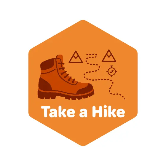 Orange Hiking Boot Trail Badge