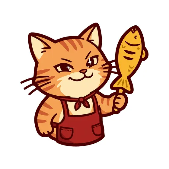 Orange Tabby Chef With Fish Spatula