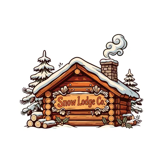 Log Cabin With Wooden Sign Scene