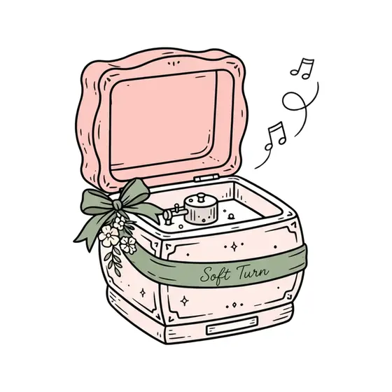 Wavy-Lid Music Box With Bow