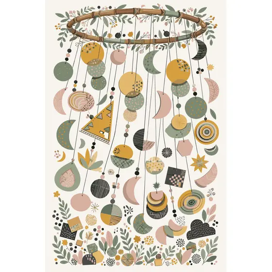 Hanging Boho Mobile With Bamboo Ring