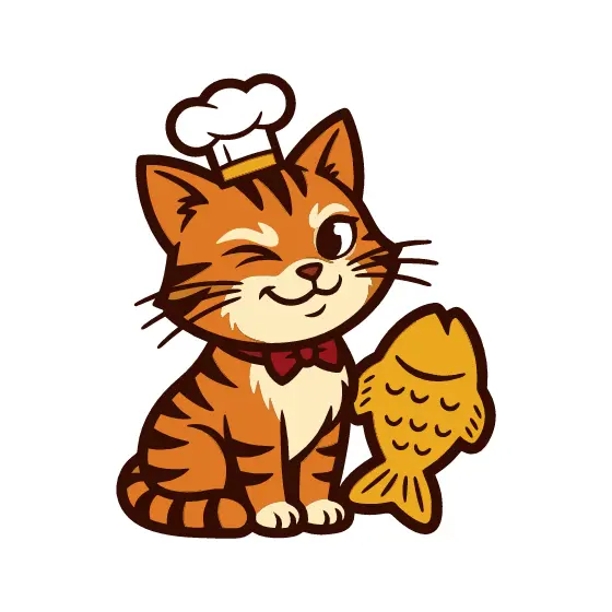Winking Tabby Cat With Fish Cookie
