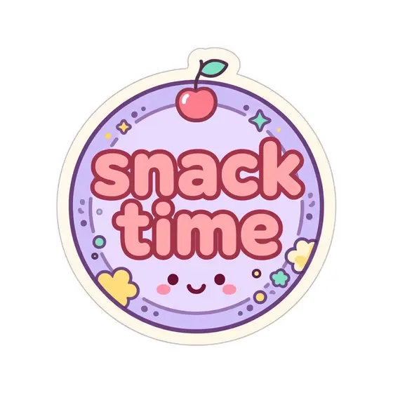 Round Lavender Snack Time Badge