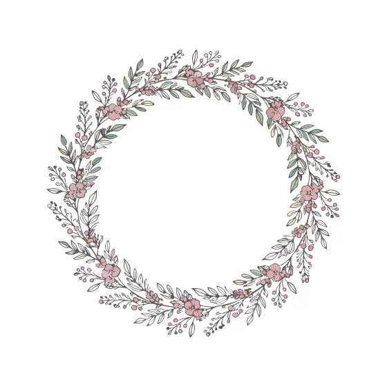 Delicate Sprig Wreath With Blush Flowers