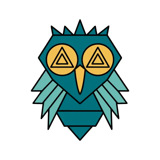Geometric Owl With Spiked Wings
