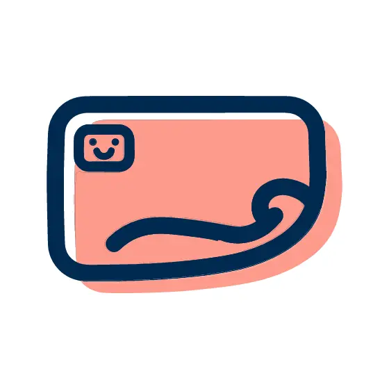 Smiling Credit Card With Curl